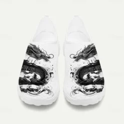 Men's Sneakers Loafers & Slip-Ons Print Shoes Light Soles Flyknit Shoes Walking Sporty Casual Outdoor Daily Vacation Mesh Breathable Comfortable Loafer White Army Green Blue