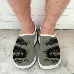 Men's Sneakers Loafers & Slip-Ons Print Shoes Light Soles Flyknit Shoes Walking Sporty Casual Outdoor Daily Vacation Mesh Breathable Comfortable Loafer White Army Green Blue