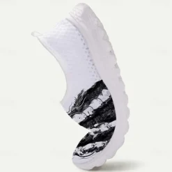 Men's Sneakers Loafers & Slip-Ons Print Shoes Light Soles Flyknit Shoes Walking Sporty Casual Outdoor Daily Vacation Mesh Breathable Comfortable Loafer White Army Green Blue