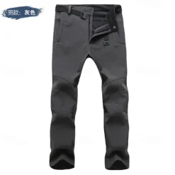 men's soft shell fleece climbing trousers water-repellent and windproof quick dry outdoor sports trousers