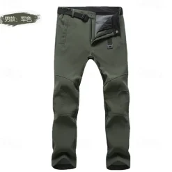 men's soft shell fleece climbing trousers water-repellent and windproof quick dry outdoor sports trousers