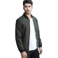 Men's Softshell Flight Bomber Jacket Military Tactical Jacket Slim Fit Casual Outdoor Sun Protection Quick Dry Lightweight Windbreaker Jacket Trench Coat Outerwear Top Full Zipper Hunting Fishing