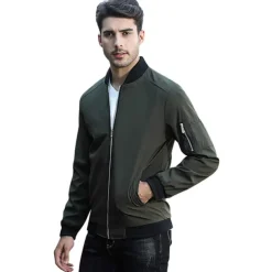 Men's Softshell Flight Bomber Jacket Military Tactical Jacket Slim Fit Casual Outdoor Sun Protection Quick Dry Lightweight Windbreaker Jacket Trench Coat Outerwear Top Full Zipper Hunting Fishing