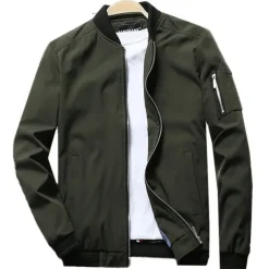 Men's Softshell Flight Bomber Jacket Military Tactical Jacket Slim Fit Casual Outdoor Sun Protection Quick Dry Lightweight Windbreaker Jacket Trench Coat Outerwear Top Full Zipper Hunting Fishing