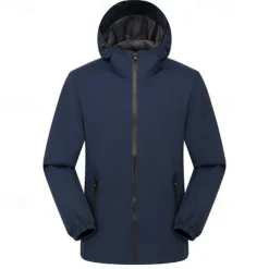 Men's Softshell Jacket Hiking Jacket Outdoor Windproof Water Resistant Windbreaker Jacket Lightweight Puffer Jacket Traveling Black Red Navy Blue Royal Blue Orange