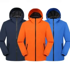 Men's Softshell Jacket Hiking Jacket Outdoor Windproof Water Resistant Windbreaker Jacket Lightweight Puffer Jacket Traveling Black Red Navy Blue Royal Blue Orange