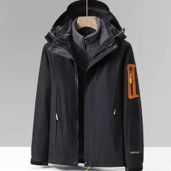 Men's Softshell Jacket Hiking Jacket Winter Outdoor Color Block Thermal Warm Windproof Water Resistant 3-in-1 Jacket Windbreaker Jacket Traveling Black Ivory Army Green Red Blue