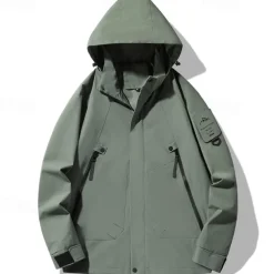 Men's Softshell Jacket Hiking Jacket Outdoor Windproof Windbreaker Jacket Traveling Black White Army Green Purple Green