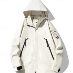 Men's Softshell Jacket Hiking Jacket Outdoor Windproof Windbreaker Jacket Traveling Black White Army Green Purple Green