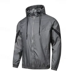 Men's Softshell Jacket Hiking Jacket Outdoor Color Block Windproof Water Resistant Hoodie Windbreaker Jacket Camping / Hiking / Caving Traveling Black White Grey