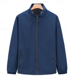 Men's Softshell Jacket Hiking Jacket Outdoor Windproof Quick Dry Lightweight Jacket Full Zip Traveling Black Red Navy Blue Royal Blue Orange