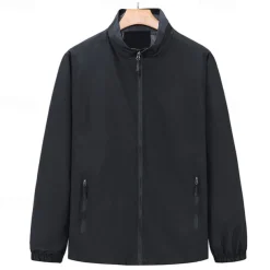 Men's Softshell Jacket Hiking Jacket Outdoor Windproof Quick Dry Lightweight Jacket Full Zip Traveling Black Red Navy Blue Royal Blue Orange