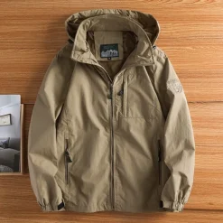 Men's Softshell Jacket Hiking Jacket Outdoor Color Block Windproof Water Resistant Hoodie Windbreaker Jacket Camping / Hiking / Caving Traveling Black Army Green Blue Khaki