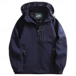 Men's Softshell Jacket Hiking Jacket Outdoor Color Block Windproof Water Resistant Hoodie Windbreaker Jacket Camping / Hiking / Caving Traveling Black Army Green Blue Khaki