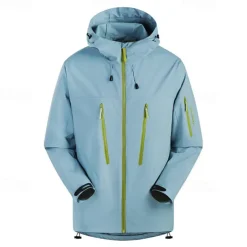 Men's Softshell Jacket Hiking Jacket Outdoor Patchwork Windproof Water Resistant Windbreaker Jacket Traveling Black Yellow Light Blue Grey