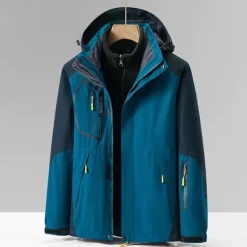 Men's Softshell Jacket Hiking Jacket Winter Outdoor Color Block Windproof Water Resistant 3-in-1 Jacket Fleece Jackets Windbreaker Jacket Traveling Dark Grey Black Ivory Army Green Red