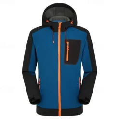 Men's Softshell Jacket Hiking Jacket Outdoor Color Block Waterproof Windproof Windbreaker Jacket Traveling Black Red Navy Blue Royal Blue Grey