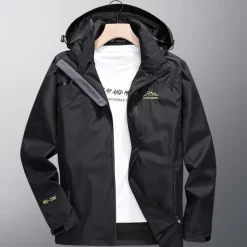 Men's Softshell Jacket Hiking Jacket Rain Jacket Outdoor Windproof Water Resistant Lightweight Windbreaker Jacket Traveling Black Army Green Blue Grey