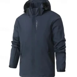 Men's Softshell Jacket Hiking Jacket Outdoor Windproof Water Resistant Hoodie Windbreaker Jacket Camping / Hiking / Caving Traveling Black White Dark Blue Grey