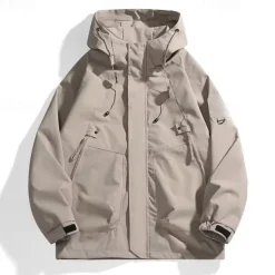 Men's Softshell Jacket Hiking Jacket Outdoor Windproof Water Resistant Windbreaker Jacket Traveling Black Purple Brown Green Khaki