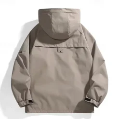 Men's Softshell Jacket Hiking Jacket Outdoor Windproof Water Resistant Windbreaker Jacket Traveling Black Purple Brown Green Khaki