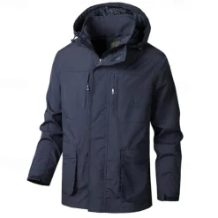 Men's Softshell Jacket Hiking Jacket Outdoor Windproof Water Resistant Windbreaker Jacket Traveling Khaki Dark Blue Grey