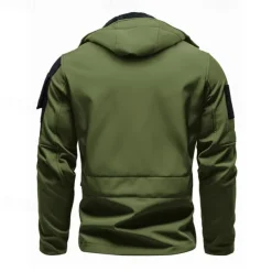 Men's Softshell Jacket Hiking Jacket Winter Outdoor Color Block Windproof Water Resistant Windbreaker Jacket Traveling Black Army Green Grey