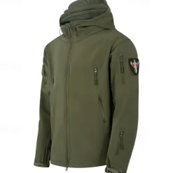 Men's Softshell Jacket Hiking Jacket Outdoor Windproof Water Resistant Windbreaker Jacket Traveling Black Green Khaki Grey