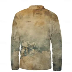 Men's Solid / Plain Color Hoodies Daily Casual Long Sleeve Stand Collar Vacation Going out Streetwear Brown Print Spring & Fall Designer