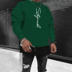 Men's Solid Color Pullover Long Sleeve Sweatshirt Crew Neck Streetwear Sportswear Basic Hot Stamping Sports & Outdoor Casual Streetwear Oversized Spring Fall