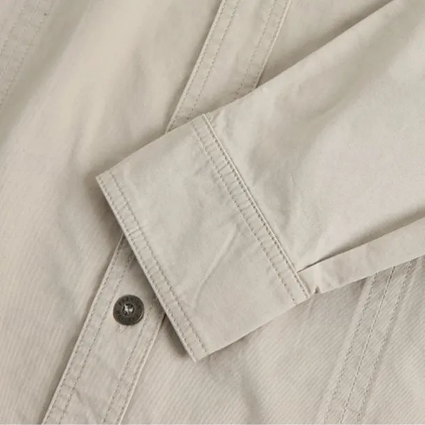 Men's Solid Color Work Shirt Western Shirt Cargo Shirt Long Sleeve Casual Tactical Sports Outdoor WorkWear Spring Fall Turndown Front Two Pockets Button Up Shirts Army Green Khaki