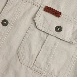 Men's Solid Color Work Shirt Western Shirt Cargo Shirt Long Sleeve Casual Tactical Sports Outdoor WorkWear Spring Fall Turndown Front Two Pockets Button Up Shirts Army Green Khaki