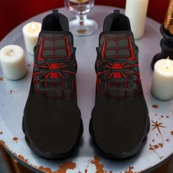 Men's Spider Web Running Shoes – Lightweight Breathable Athletic Sneakers for Halloween, Sports, Gym and Casual Outfits