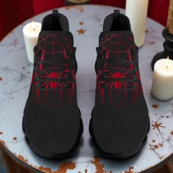 Men's Spider Web Running Shoes – Lightweight Breathable Athletic Sneakers for Halloween, Sports, Gym and Casual Outfits