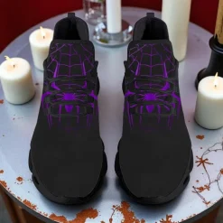 Men's Spider Web Running Shoes – Lightweight Breathable Athletic Sneakers for Halloween, Sports, Gym and Casual Outfits