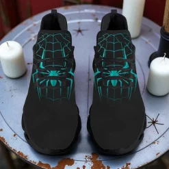 Men's Spider Web Running Shoes – Lightweight Breathable Athletic Sneakers for Halloween, Sports, Gym and Casual Outfits
