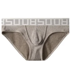 Men's Sport Briefs Underwear Home Casual Winter Cotton Breathable Soft Sweat wicking Running Jogging Sportswear Activewear Solid Colored Gray Red Blue / Stretchy