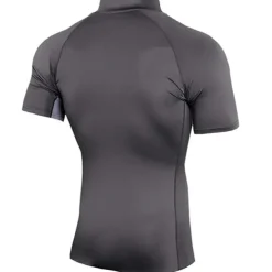 Men's Sport Polo Golf Shirt Casual Daily Stand Collar Quarter Zip Short Sleeve Fashion Basic Solid Color Color Block Zipper Summer Regular Fit Black White Dark Blue Gray Sport Polo