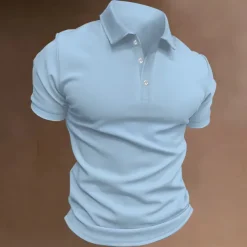 Men's Sport Polo Polo Shirt Casual Holiday Lapel Short Sleeve Fashion Basic Plain Button Summer Regular Fit Black White Navy Blue Blue Khaki Gray Sport Polo