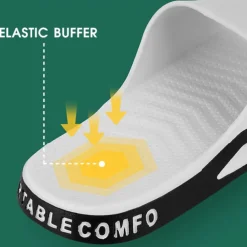 Men's Sporty Slide Sandals | Lightweight Slip-On Comfort Slippers for Casual Wear, Poolside, or Beach – Breathable Open-Toe Design with Fashion Letter Print