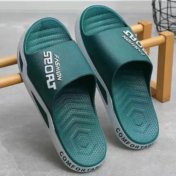 Men's Sporty Slide Sandals | Lightweight Slip-On Comfort Slippers for Casual Wear, Poolside, or Beach – Breathable Open-Toe Design with Fashion Letter Print