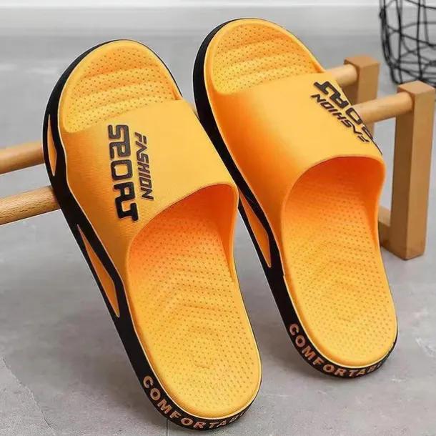 Men's Sporty Slide Sandals | Lightweight Slip-On Comfort Slippers for Casual Wear, Poolside, or Beach – Breathable Open-Toe Design with Fashion Letter Print