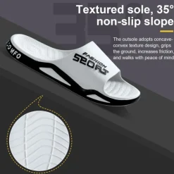 Men's Sporty Slide Sandals | Lightweight Slip-On Comfort Slippers for Casual Wear, Poolside, or Beach – Breathable Open-Toe Design with Fashion Letter Print