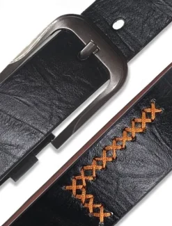 Men's Stitched Buckle Belt Vintage Jeans Belt