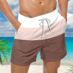 Men's Stripe Graphic Prints Swim Trunks Swim Shorts Board Shorts Mid Waist Hawaiian Boho Casual Daily Holiday Drawstring with Mesh lining Elastic Waist Designer Clothing Apparel