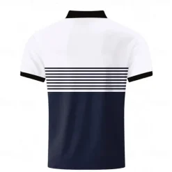 Men's Striped Polo Shirts Golf Shirt Short Sleeve Polo Shirts Collared Shirts Business Casual WorkWear Formal Wear Festival Wear Buttons 3D Print Spring & Summer White Wine Orange