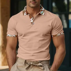 Men's Striped Rugby Polo Short Sleeve Polo Shirts Collared Shirts Casual School Outdoor Sports Daily Wear 3D Print Summer Spring Fall White Light Green Blue