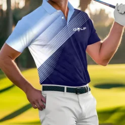 Men's Striped Sports Polo Shirts Golf Shirt Short Sleeve Polo Shirts Collared Shirts Casual Sportswear Vacation Wear Buttons 3D Print Blue-Green Red Blue