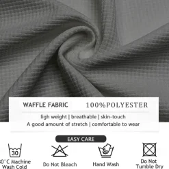 Men's Striped Waffle Polo Shirts Golf Shirt Long Sleeve Polo Shirts Collared Shirts Casual Business Casual Home Office Dailywear Buttons 3D Print Spring Fall Winter Black And White Blue Gray