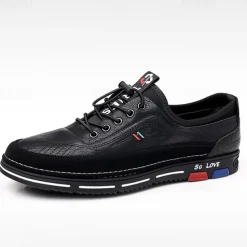 Men's Stylish Brown Faux Leather Casual Shoes with Black Contrast Detail, Comfortable Fit and Durable Sole, Ideal for Everyday Wear and Smart Casual Occasions